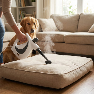 Remove dog odours with handheld Steam Cleaner