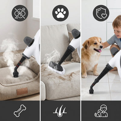 Remove dog odours with handheld Steam Cleaner